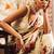 Cream japan devsena satin saree japan satin digital print blouse