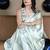 White japan devsena satin saree japan satin digital print blouse