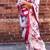 White japan devsena satin saree japan satin digital print blouse