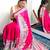 Magenta japan devsena satin saree japan satin digital print blouse