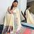 Off white japan devsena satin saree japan satin digital print blouse