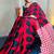 Red japan devsena satin saree japan satin digital print blouse