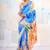 Multicolor japan devsena satin saree japan satin digital print blouse