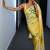 Lemon yellow japan devsena satin saree japan satin digital print blouse