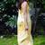 Lemon yellow japan devsena satin saree japan satin digital print blouse