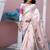 Off white japan devsena satin saree japan satin digital print blouse