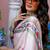 Off white japan devsena satin saree japan satin digital print blouse