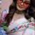 Off white japan devsena satin saree japan satin digital print blouse