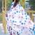 White japan devsena satin saree japan satin digital print blouse