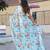 White japan devsena satin saree japan satin digital print blouse