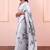 Light grey japan devsena satin saree japan satin digital print blouse