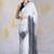 Light grey japan devsena satin saree japan satin digital print blouse
