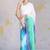 Light blue japan devsena satin saree japan satin digital print blouse