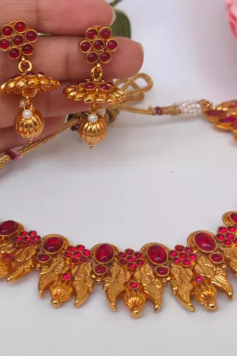 Pink agate peacock jewellery