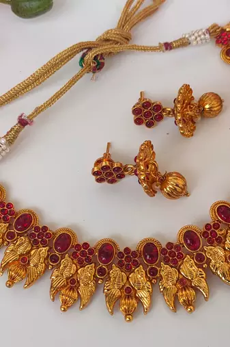 Pink agate peacock jewellery