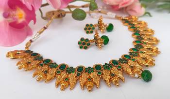 Green agate peacock jewellery 1