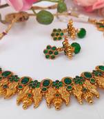 Green agate peacock jewellery