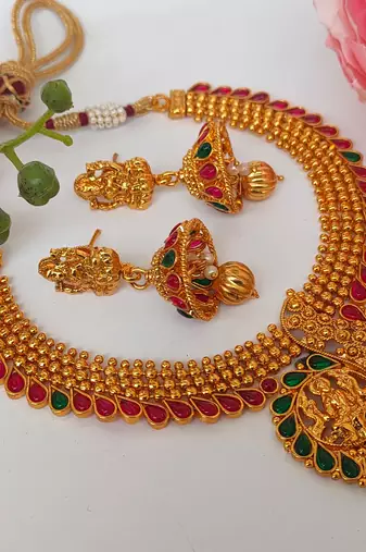 Multicolor agate temple jewellery