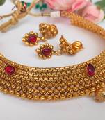 Pink agate necklace set