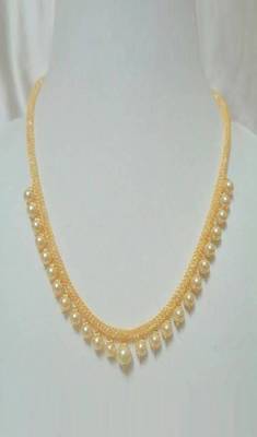 Gold color pearls necklace 2
