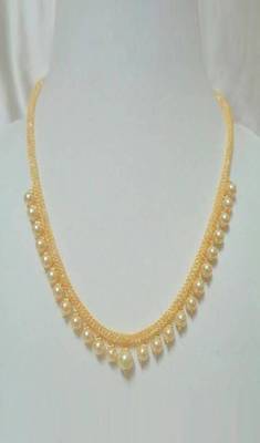 Gold color pearls necklace 1