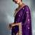 Purple tissue heavy sequince & khatli work cut dana border with heavy designer blouse party wear saree