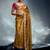 Mustard tissue heavy sequince & khatli work cut dana border with heavy designer blouse party wear saree