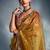 Mustard tissue heavy sequince & khatli work cut dana border with heavy designer blouse party wear saree