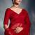 Red tissue heavy moti & khatli work cut dana border with heavy designer blouse party wear saree