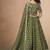 Organza Embroidered Olive Green Designer Long Lehenga Choli