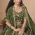 Organza Embroidered Olive Green Designer Long Lehenga Choli
