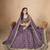 Organza Embroidered Purple Designer Long Lehenga Choli