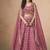 Organza Embroidered Pink Designer Long Lehenga Choli