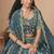 Organza Embroidered Teal Blue Designer Long Lehenga Choli