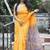 Yellow soft pure cotton printed  fancy saree with blouse