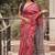 Maroon soft pure cotton printed  fancy saree with blouse