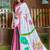 White pure bagru fancy hand printed sarees with blouse