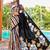 Black pure bagru fancy hand printed sarees with blouse