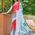 White pure bagru fancy hand printed sarees with blouse