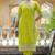 cotton blend embroidered kurta set with matching cotton blend dupatta