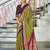 Mehendi mulmul cotton printed  fancy saree with blouse