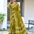Mehendi soft pure cotton printed fancy saree with blouse