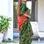 Orange soft pure cotton printed fancy saree with blouse