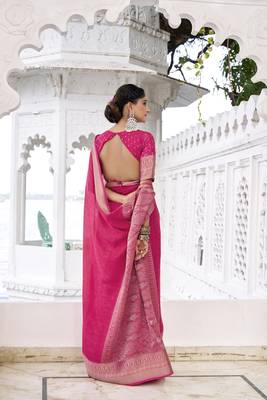Grace in Every Thread Chinon Self-Printed Saree with Zari Weaving 3