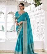 Grace in Every Thread Chinon Self-Printed Saree with Zari Weaving