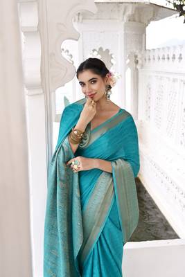 Grace in Every Thread Chinon Self-Printed Saree with Zari Weaving 2