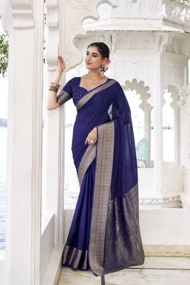 Grace in Every Thread Chinon Self-Printed Saree with Zari Weaving 4