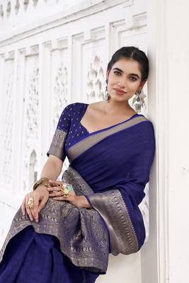Grace in Every Thread Chinon Self-Printed Saree with Zari Weaving 5