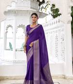Grace in Every Thread Chinon Self-Printed Saree with Zari Weaving