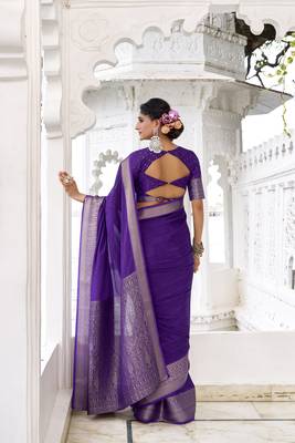 Grace in Every Thread Chinon Self-Printed Saree with Zari Weaving 3